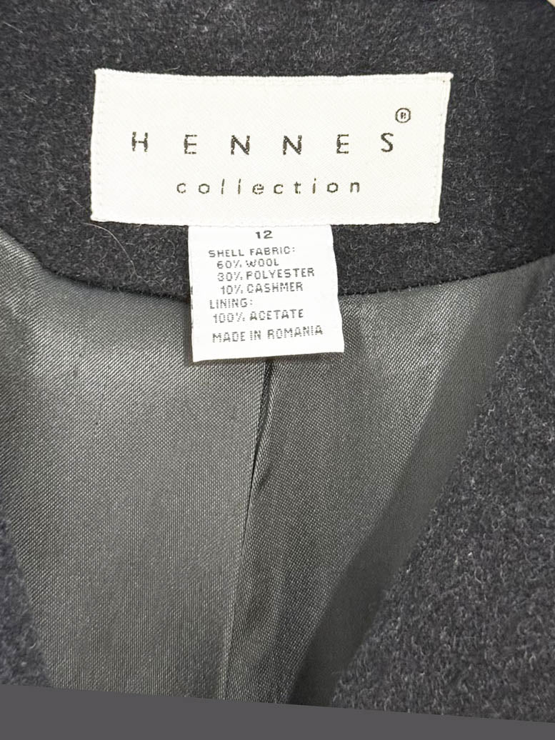 vintage hennes wool - cashmere double breasted long coat | Made in Romania - good market thrift store