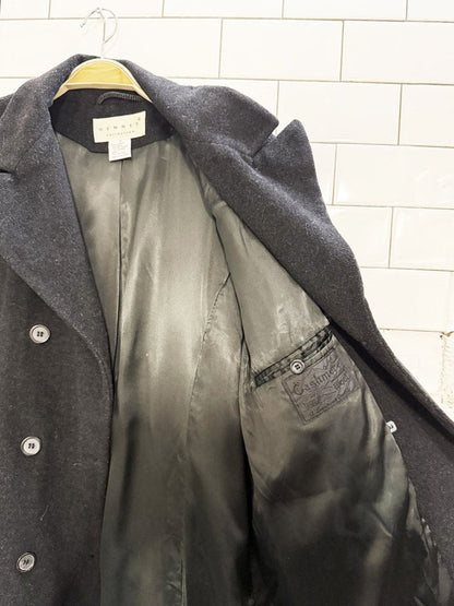 vintage hennes wool - cashmere double breasted long coat | Made in Romania - good market thrift store