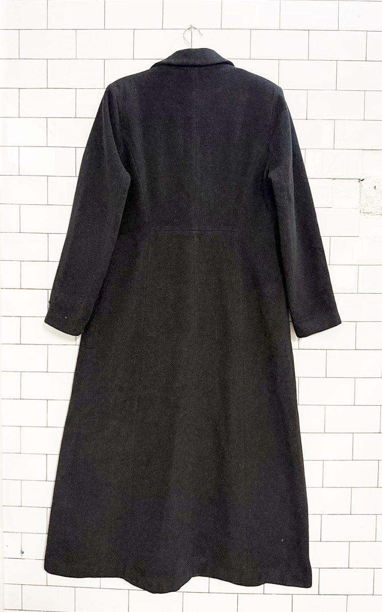 vintage hennes wool - cashmere double breasted long coat | Made in Romania - good market thrift store