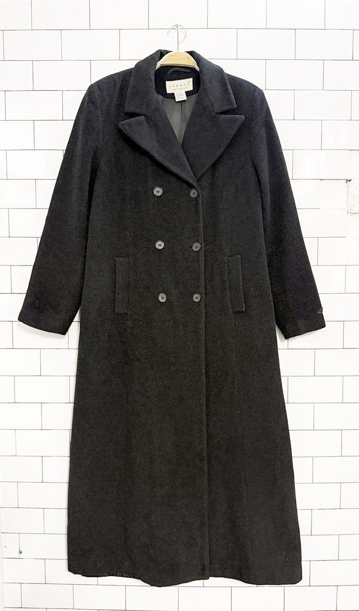 vintage hennes wool - cashmere double breasted long coat | Made in Romania - good market thrift store