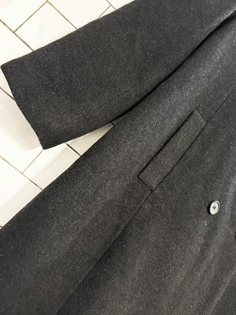 vintage hennes wool - cashmere double breasted long coat | Made in Romania - good market thrift store