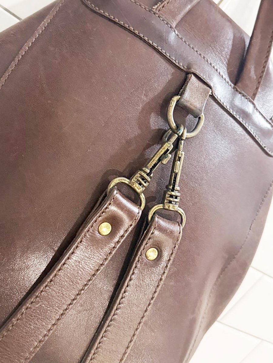vintage henry & martin leather drawstring backpack | made in England - good market thrift store