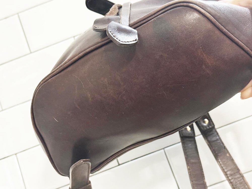 vintage henry & martin leather drawstring backpack | made in England - good market thrift store