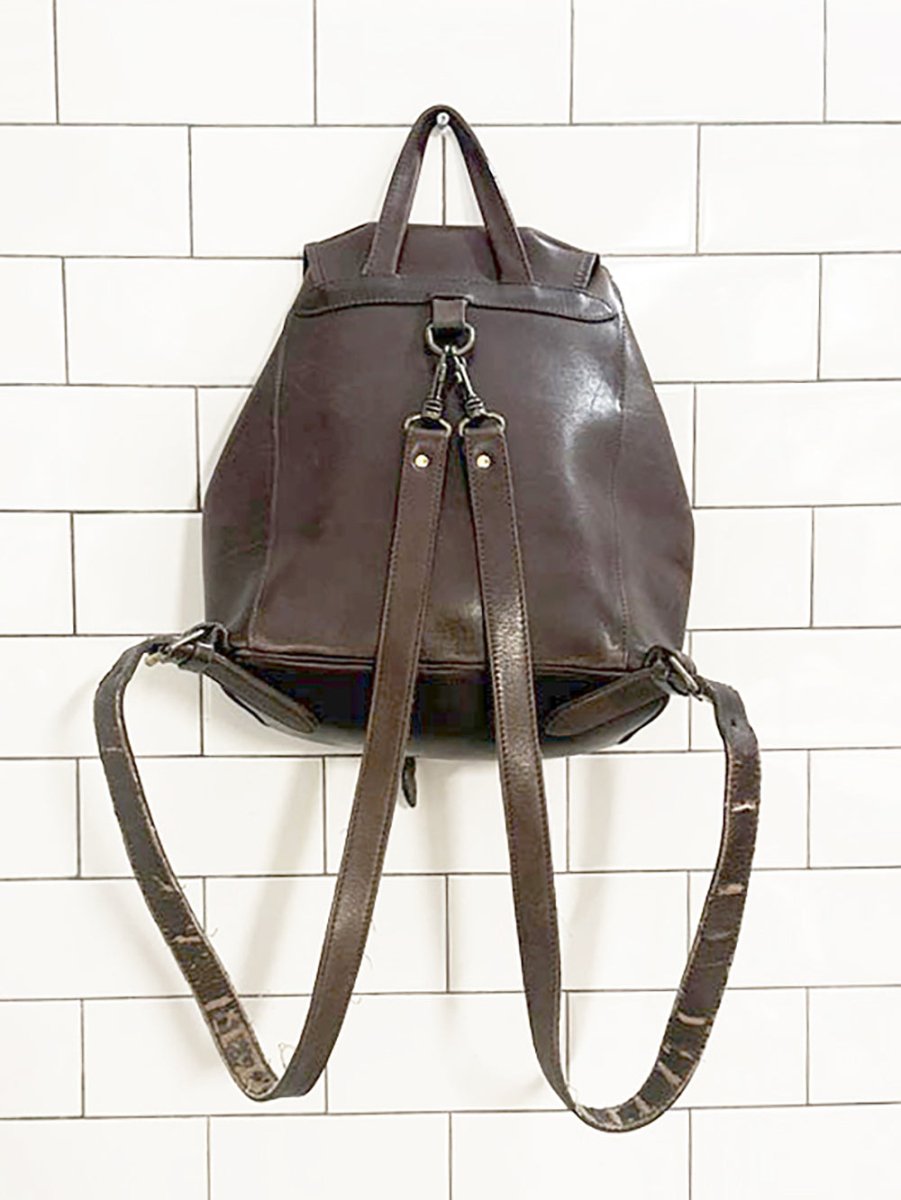 vintage henry & martin leather drawstring backpack | made in England - good market thrift store
