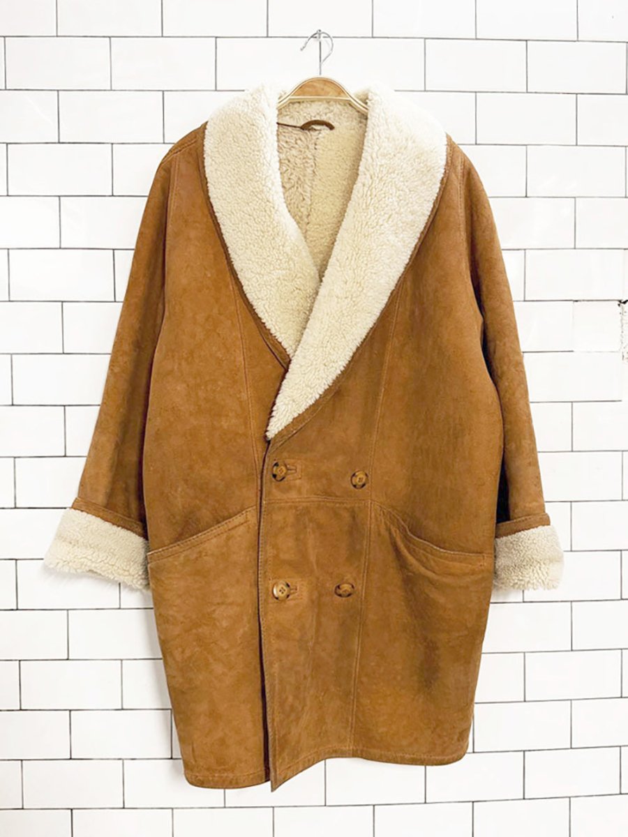 vintage hide society sheepskin double breasted jacket | made in Canada - good market thrift store