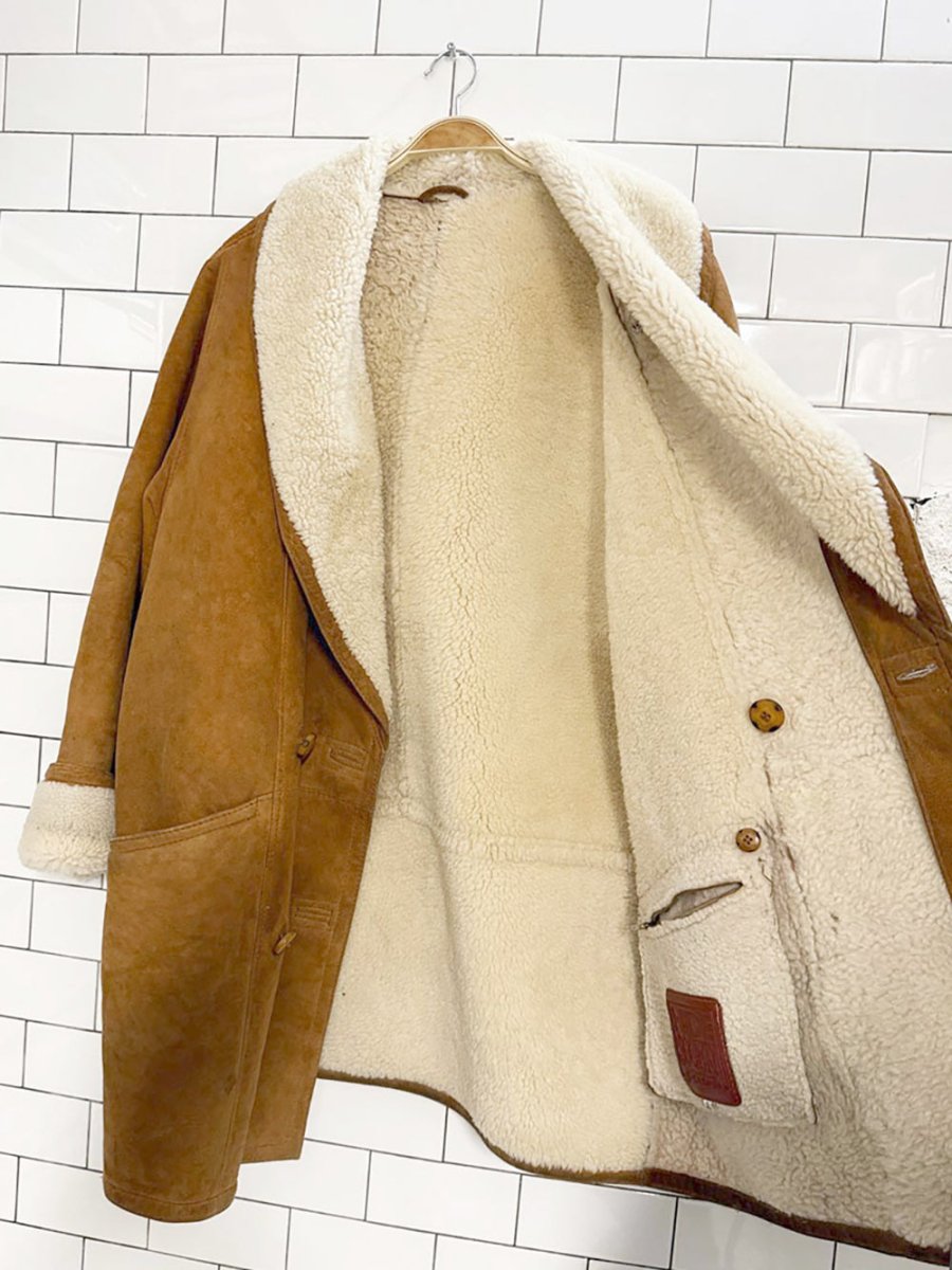 vintage hide society sheepskin double breasted jacket | made in Canada - good market thrift store