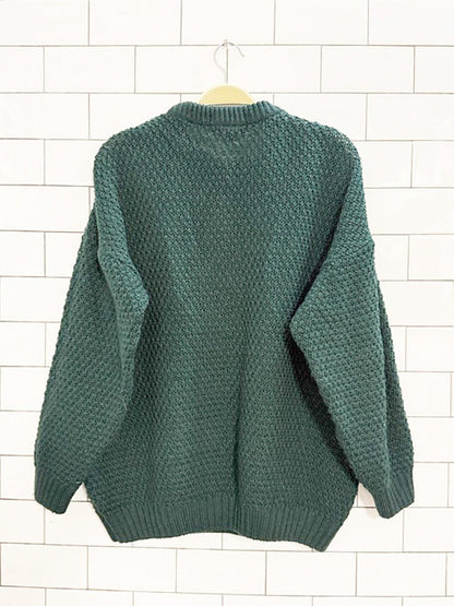 vintage highland 100% wool cable knit sweater | made in scotland - good market thrift store