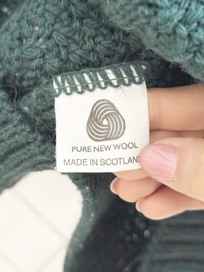 vintage highland 100% wool cable knit sweater | made in scotland - good market thrift store