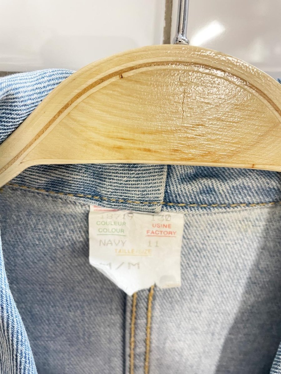 vintage hollywood denim open kimono - style jacket - good market thrift store