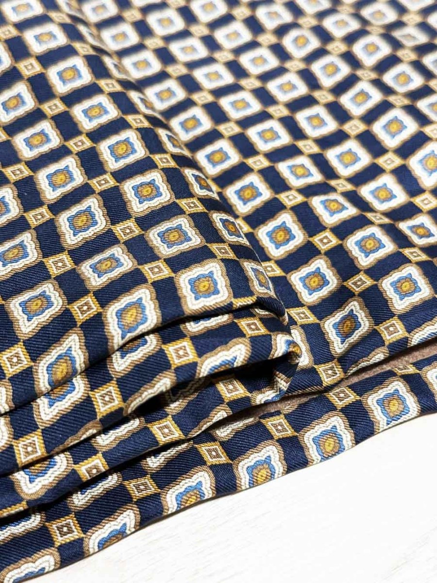 vintage holt renfrew 100% silk + wool mosaic scarf | made in Italy - good market thrift store