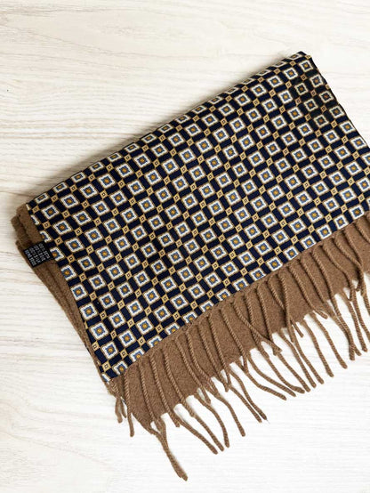 vintage holt renfrew 100% silk + wool mosaic scarf | made in Italy - good market thrift store