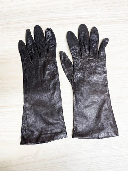 vintage holt renfrew butter leather gloves | silk lining - good market thrift store
