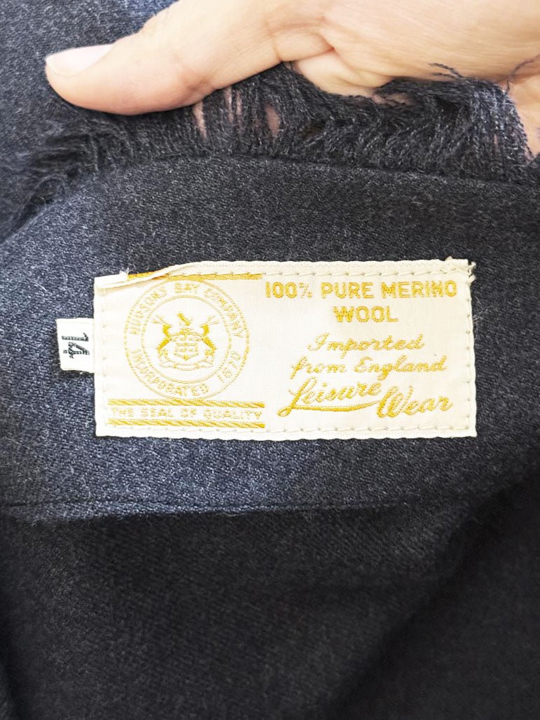 vintage hudsons bay 100% merino wool pleated wrap midi skirt | made in England - good market thrift store