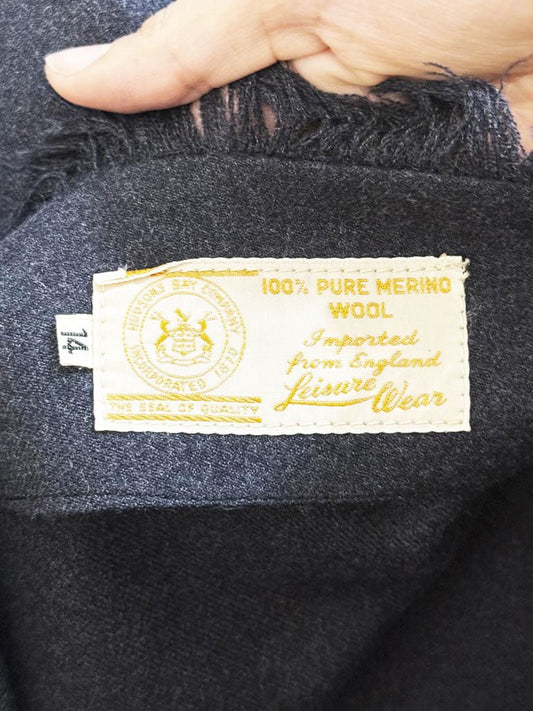 vintage hudsons bay 100% merino wool pleated wrap midi skirt | made in England - good market thrift store