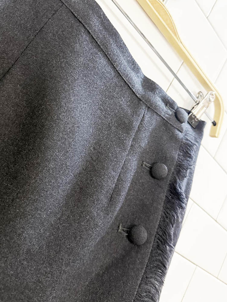 vintage hudsons bay 100% merino wool pleated wrap midi skirt | made in England - good market thrift store