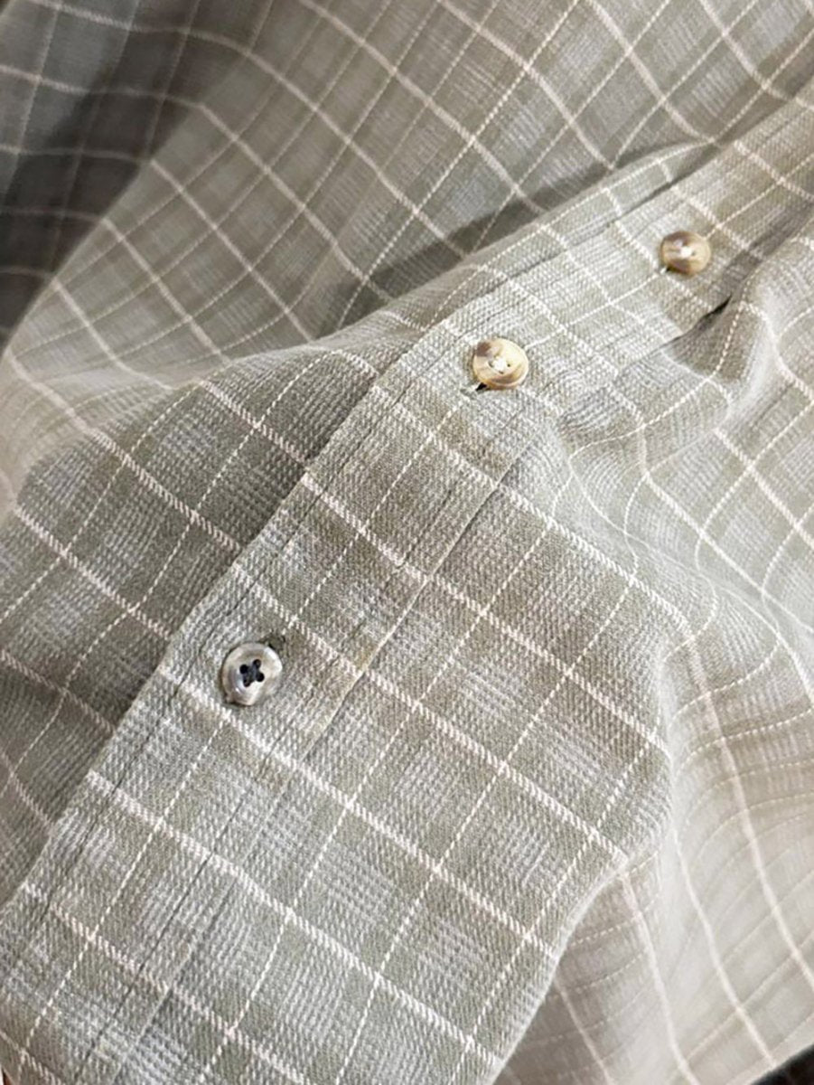 vintage hunt club woven check full button shirt - good market thrift store