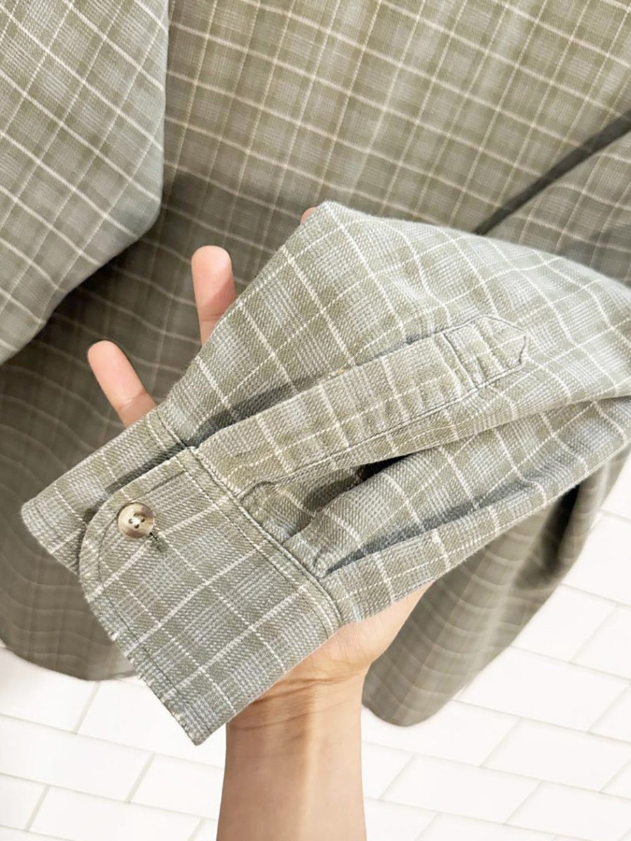 vintage hunt club woven check full button shirt - good market thrift store