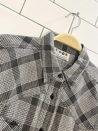 vintage ice fire western plaid full button shirt - good market thrift store