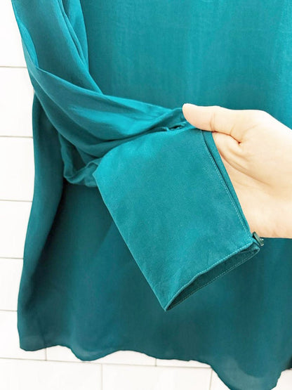 vintage irka 100% silk puff sleeve blouse | new york | paris | montreal - good market thrift store