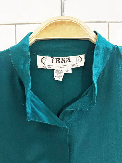 vintage irka 100% silk puff sleeve blouse | new york | paris | montreal - good market thrift store