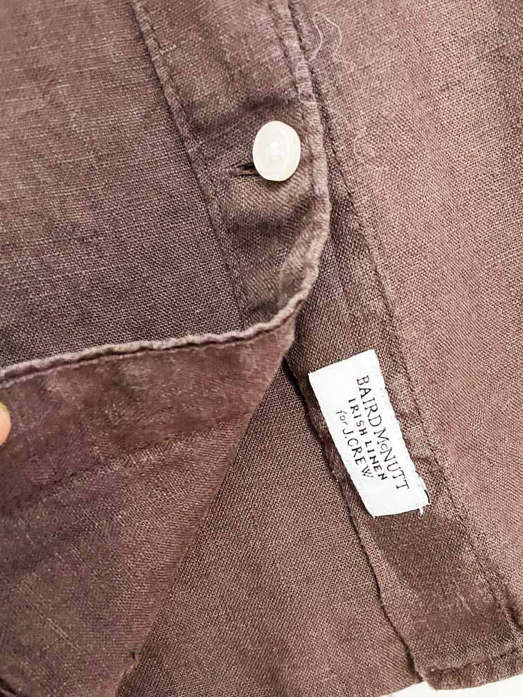 vintage j crew x baird mcnutt 100% irish linen full button shirt | made in india - good market thrift store