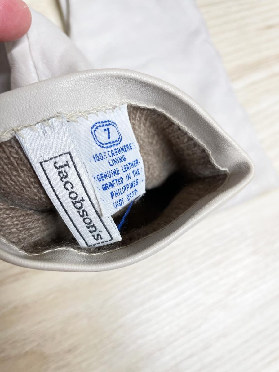 vintage jacobsons butter leather gloves | cashmere lining - good market thrift store