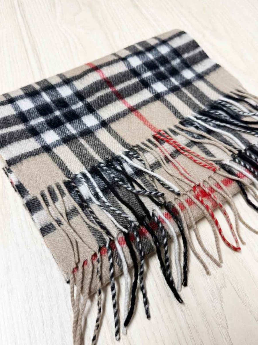vintage james pringle weavers 100% wool tartan fringe scarf - good market thrift store