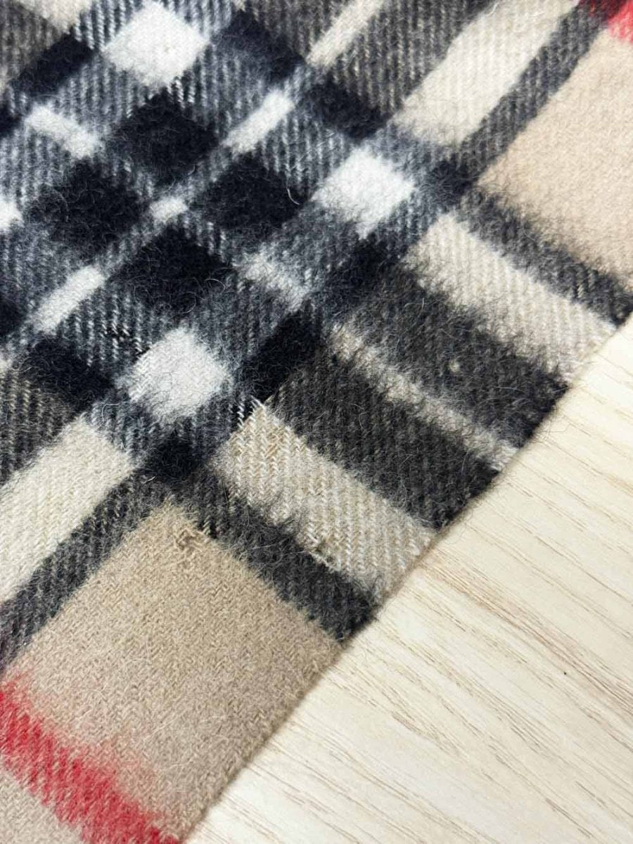 vintage james pringle weavers 100% wool tartan fringe scarf - good market thrift store