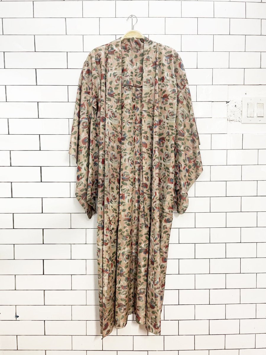vintage japanese floral taffeta kimono - good market thrift store