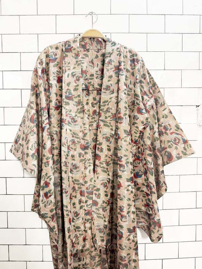 vintage japanese floral taffeta kimono - good market thrift store