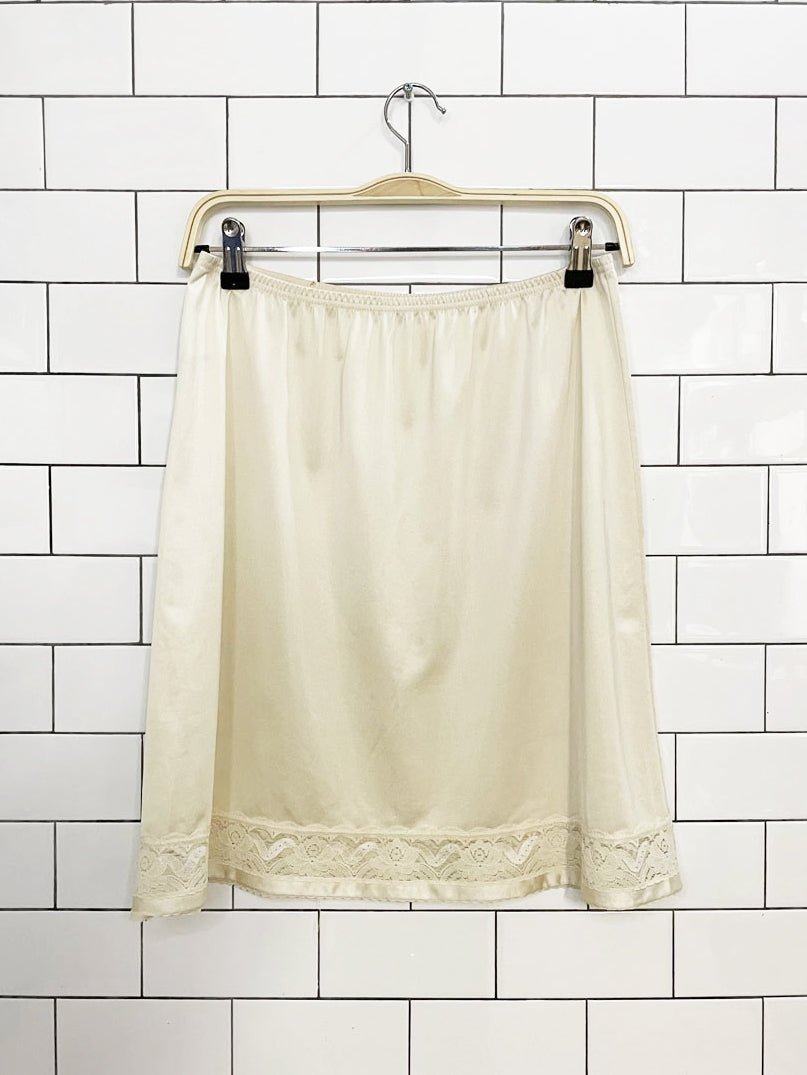 vintage jc penney lace trim sateen mini slip skirt - good market thrift store
