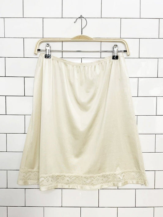 vintage jc penney lace trim sateen mini slip skirt - good market thrift store