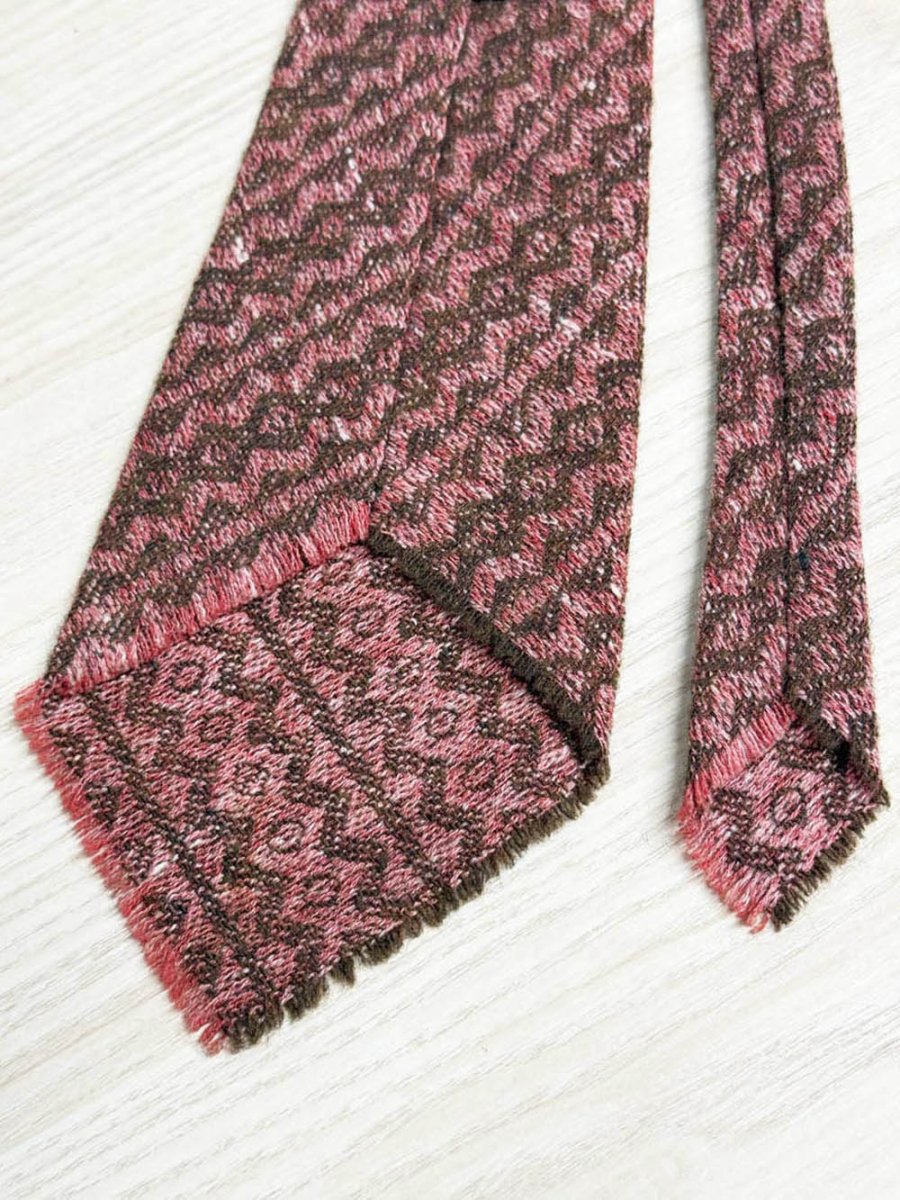 vintage jean boucart fringe edge knit tie | der herren ausstafter - good market thrift store