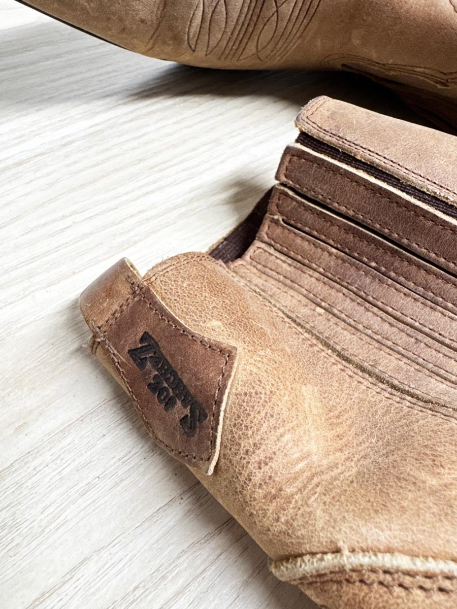 vintage joe sanchez leather short cowboy boots | made in Spain - good market thrift store
