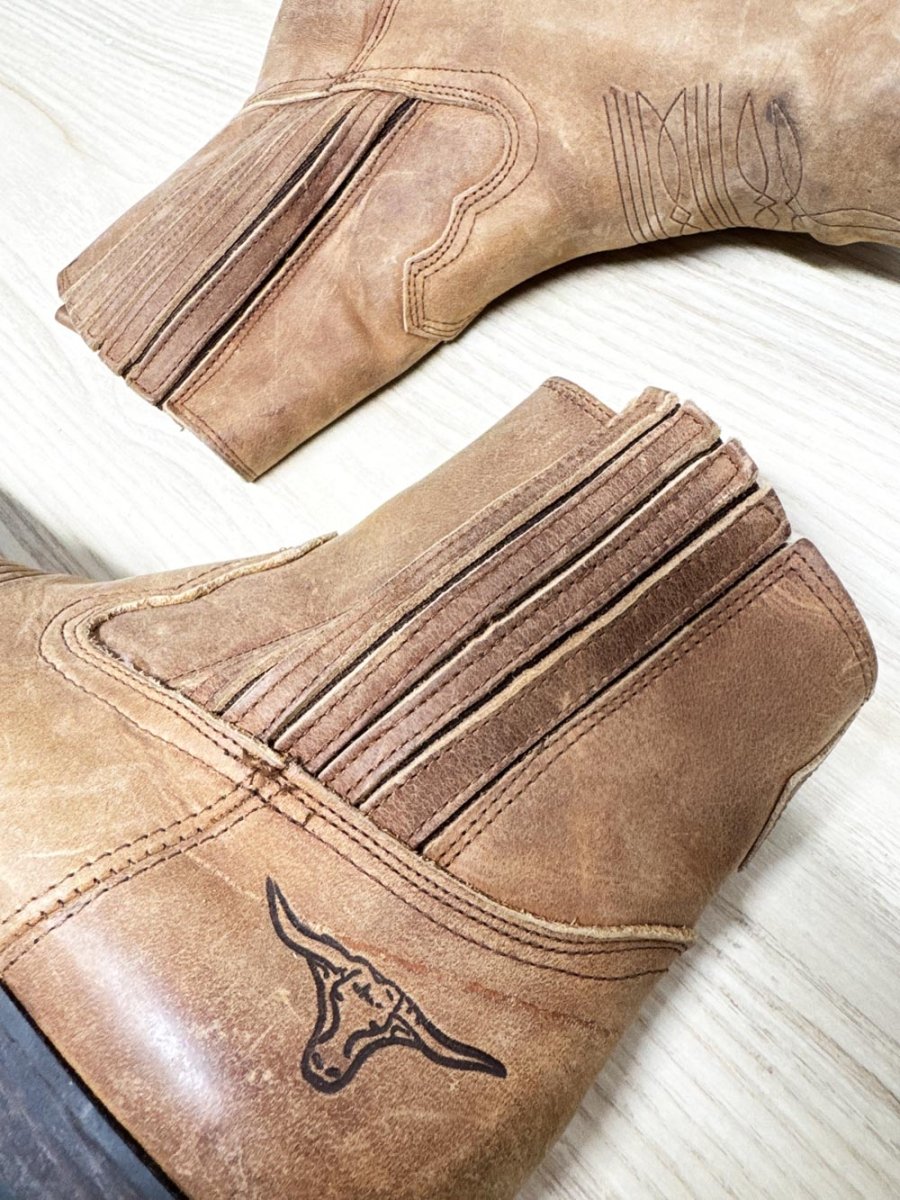 vintage joe sanchez leather short cowboy boots | made in Spain - good market thrift store