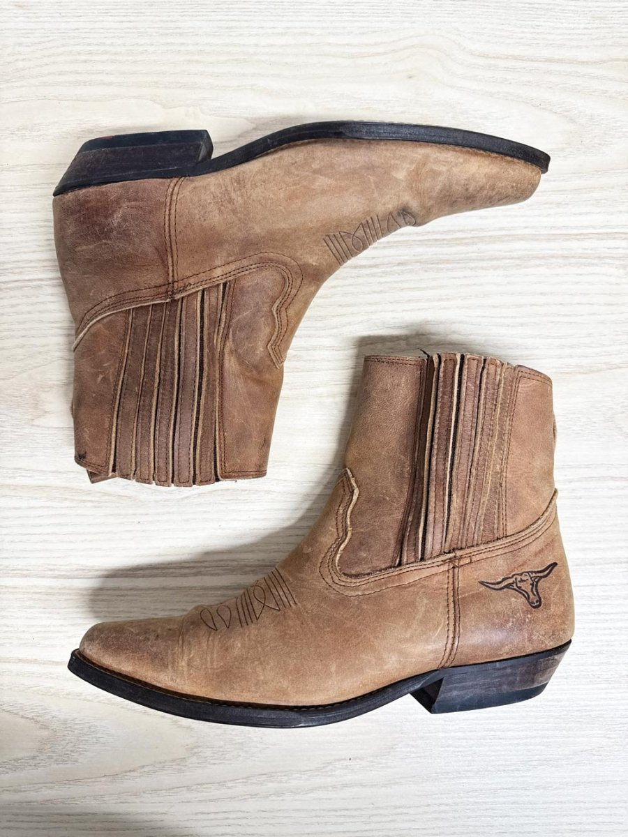 vintage joe sanchez leather short cowboy boots | made in Spain - good market thrift store