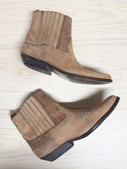 vintage joe sanchez leather short cowboy boots | made in Spain - good market thrift store