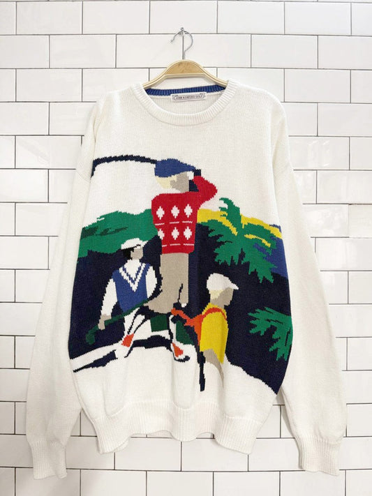 vintage john ashford golf knit sweater - good market thrift store