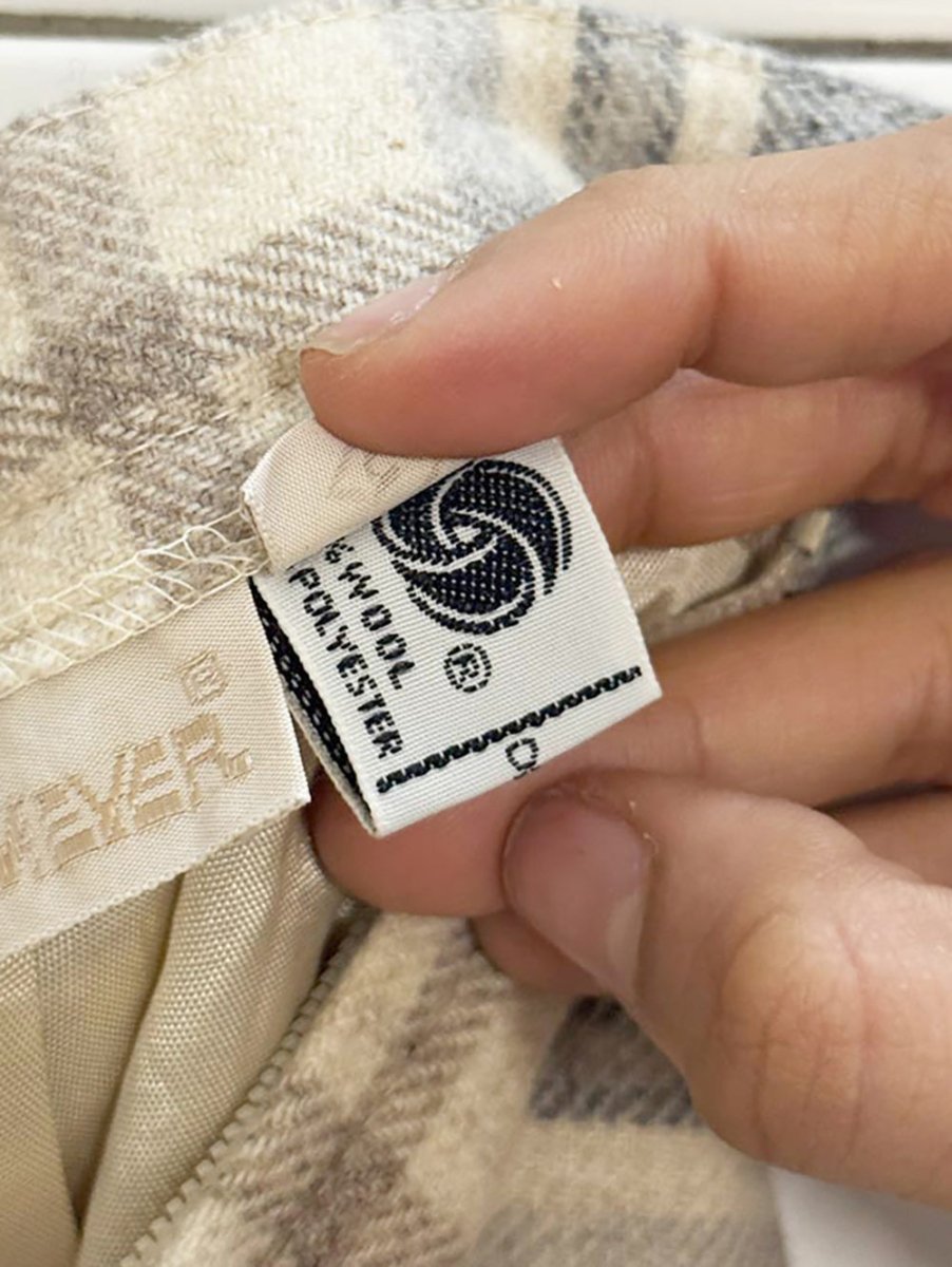 vintage john meyer wool - blend plaid pleated midi skirt - good market thrift store