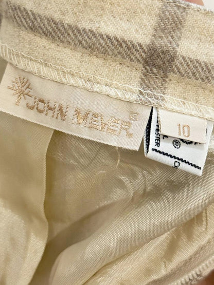 vintage john meyer wool - blend plaid pleated midi skirt - good market thrift store