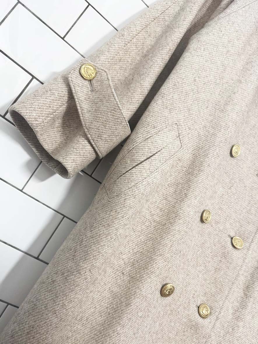 vintage john weitz wool - blend double breasted belted coat | union made in USA - good market thrift store