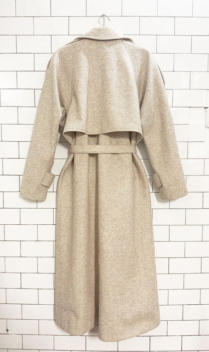 vintage john weitz wool - blend double breasted belted coat | union made in USA - good market thrift store