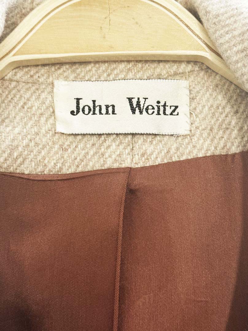vintage john weitz wool - blend double breasted belted coat | union made in USA - good market thrift store