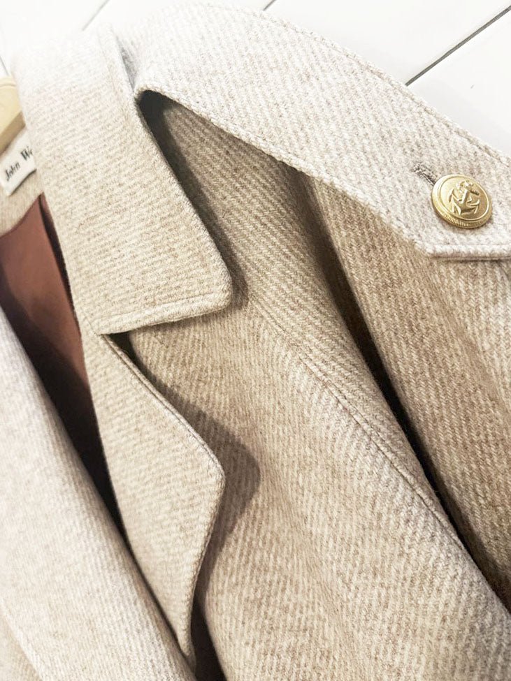 vintage john weitz wool - blend double breasted belted coat | union made in USA - good market thrift store