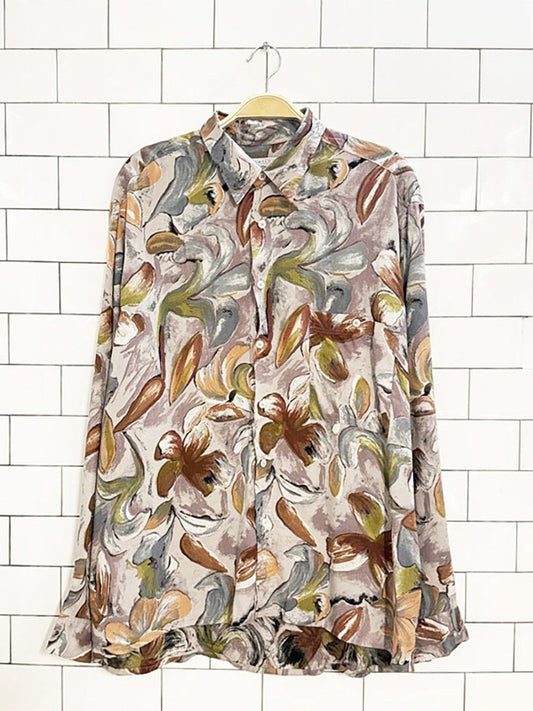 vintage jonathan's abstract tropical full button shirt | by ahlemeyer - good market thrift store