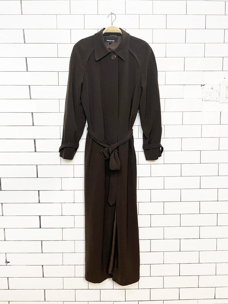 vintage jones new york belted cape back drapey trench coat - good market thrift store