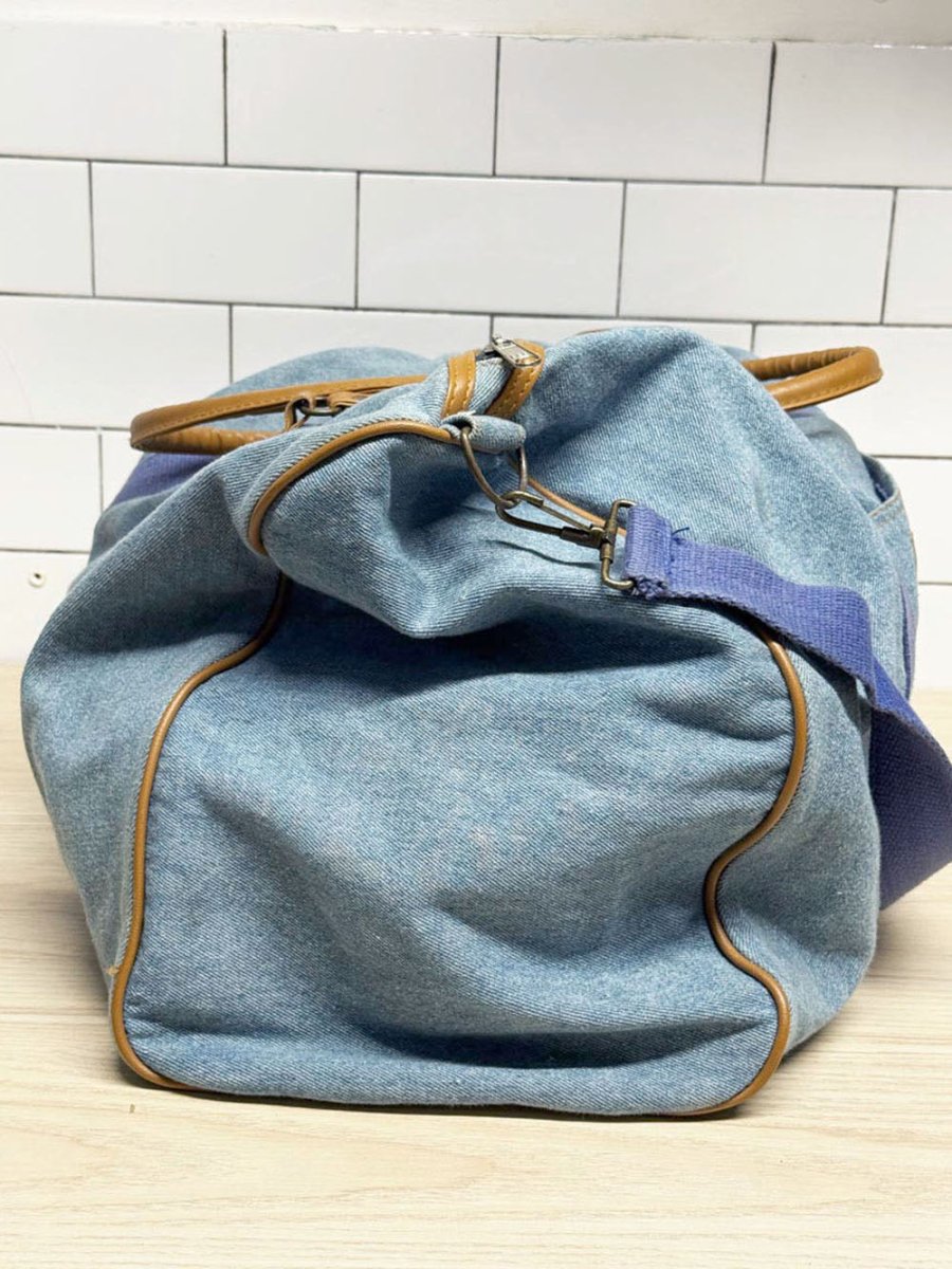vintage jordache denim duffle weekender bag - good market thrift store