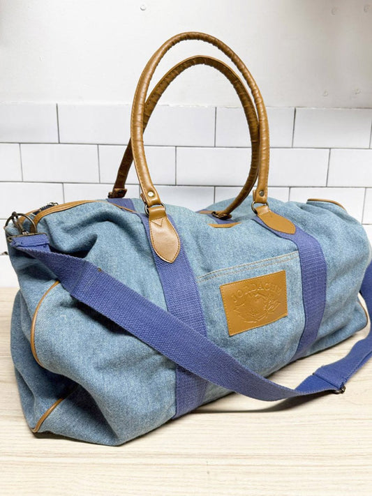 vintage jordache denim duffle weekender bag - good market thrift store