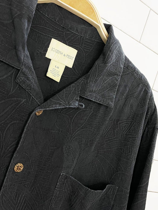 vintage joseph & feiss 100% silk full button resort shirt - good market thrift store