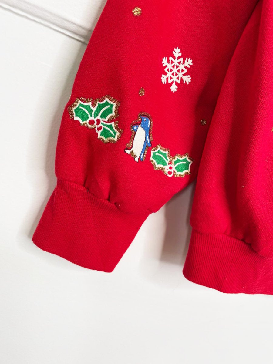 vintage joy to the world glitter graphic sweatshirt | holiday time - good market thrift store